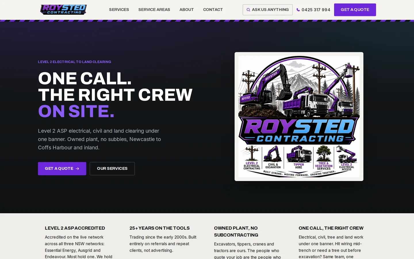 Roysted Contracting website